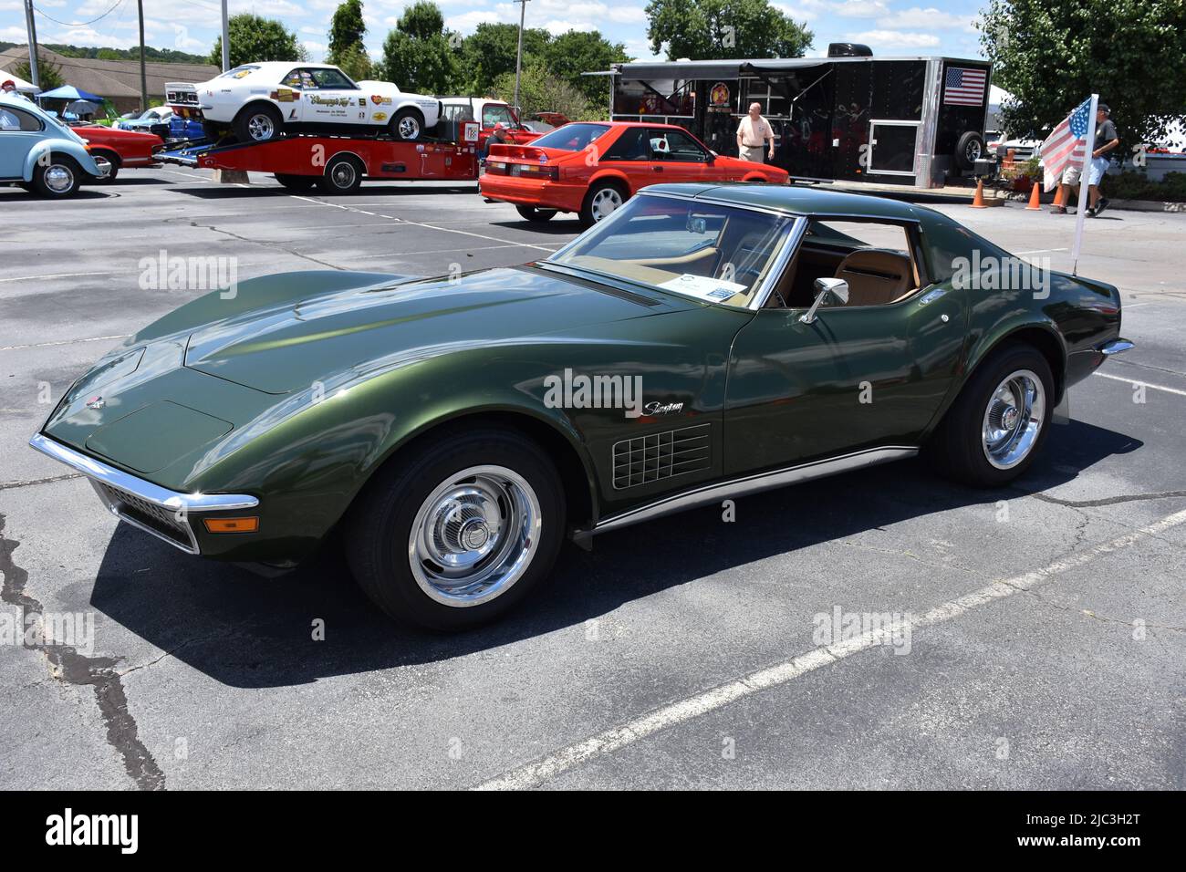 A 1970 Chevrolet Corvette Stingray Coupe on display at a car show. Stock Photo
