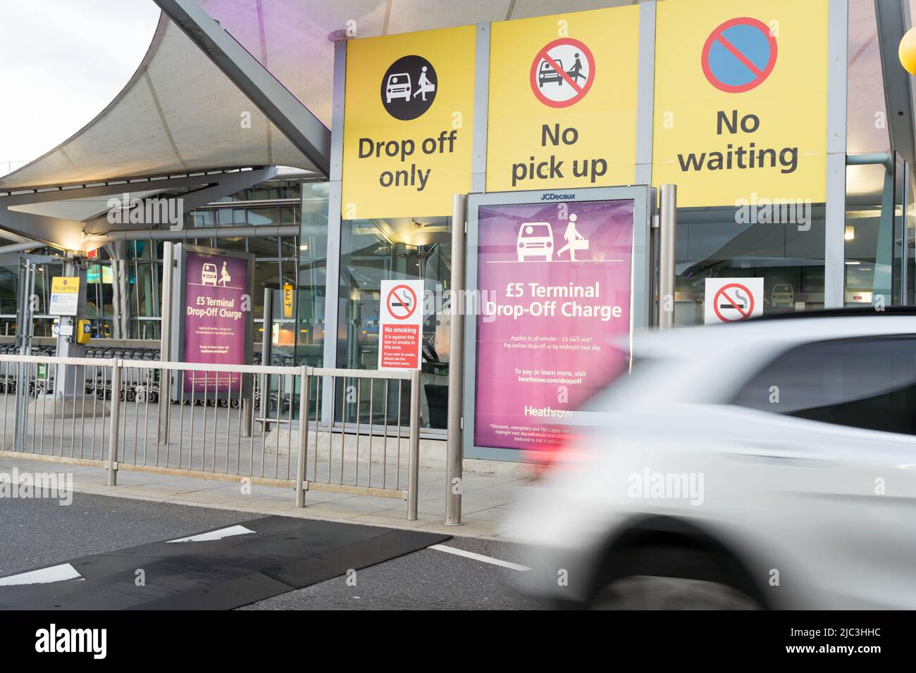 Signage of parking restrictions and rules at London Heathrow airport terminal car park England UK Stock Photo