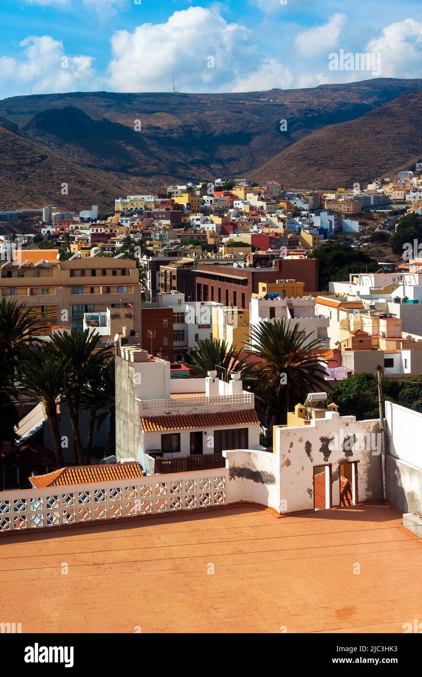 San Sebastian, La Gomera, Canary Islands: overview of the rooftops of the city Stock Photo