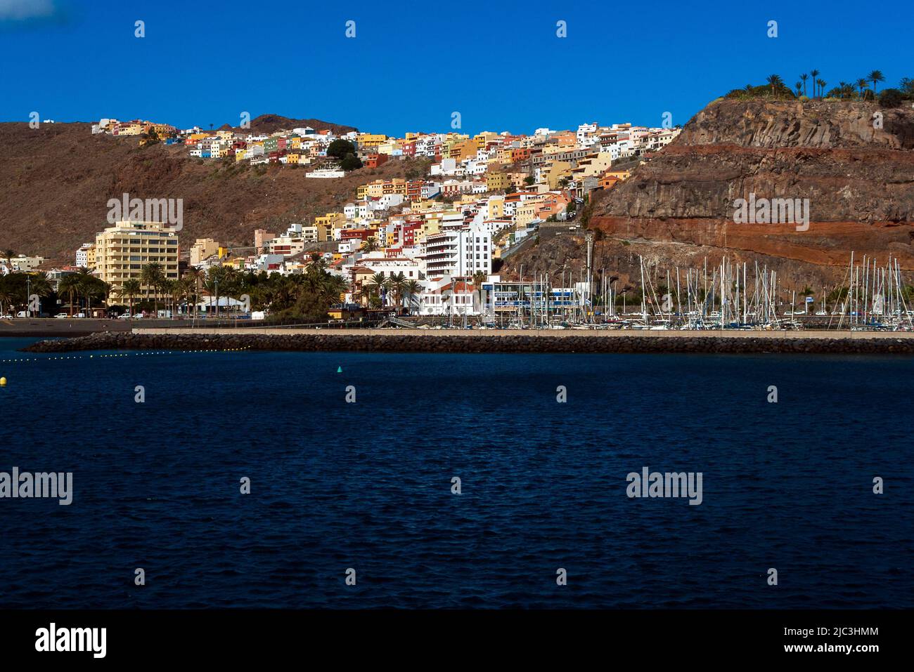 San Sebastian, La Gomera, Canary Islands: panoramic view of the city from the sea Stock Photo