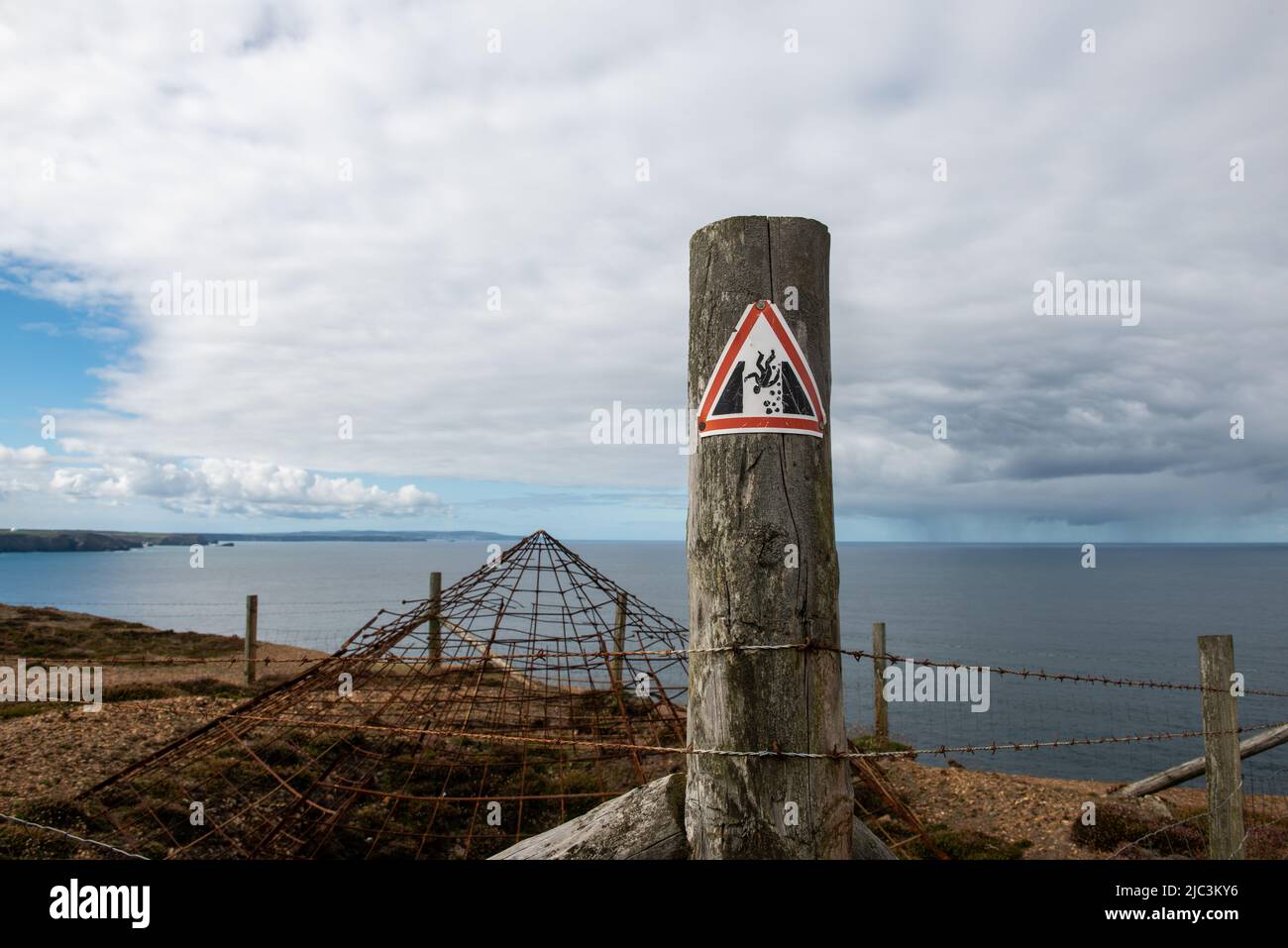Mine Shaft Cover, St Agnes, Cornwall Stock Photo