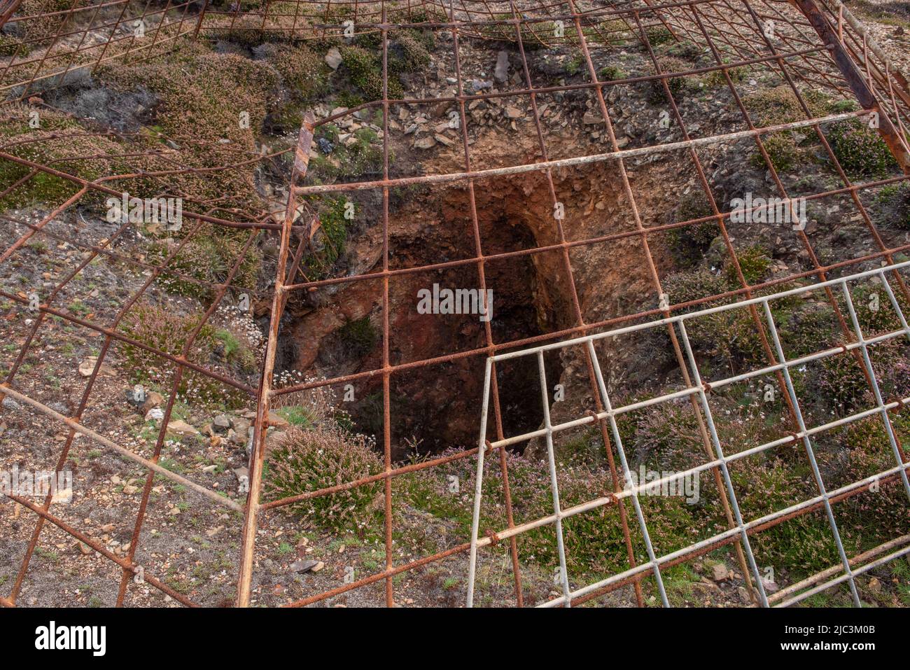 Mine Shaft Cover, St Agnes, Cornwall Stock Photo