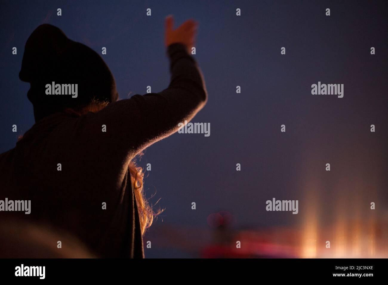 Crowd arms air hi-res stock photography and images - Alamy