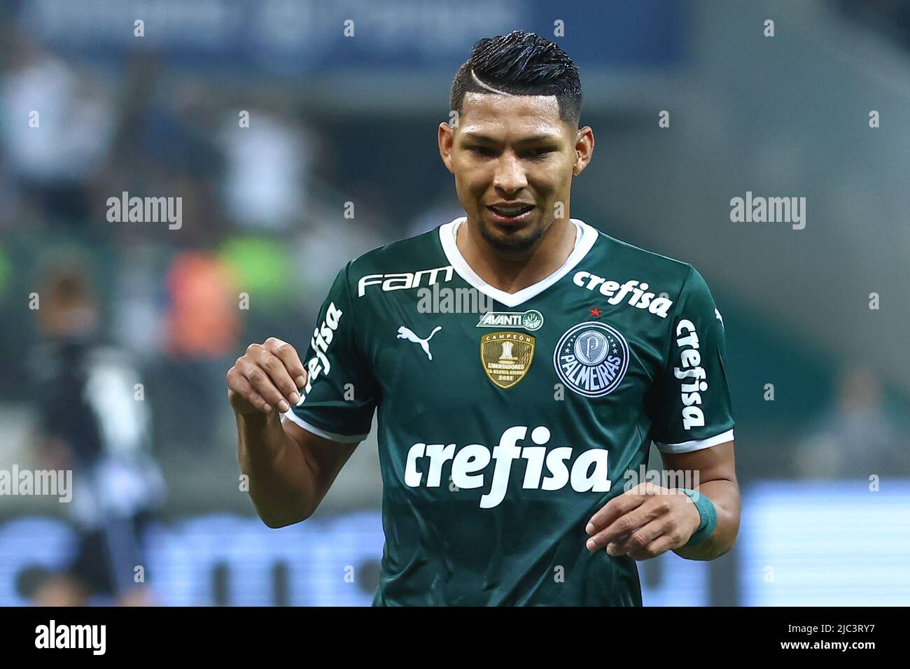 Sao Paulo, Brazil. 23rd Mar, 2022. SP - Sao Paulo - 03/23/2022 - PAULISTA  2022, PALMEIRAS X ITUANO - Rony, a Palmeiras player, celebrates his goal  with players from his team during