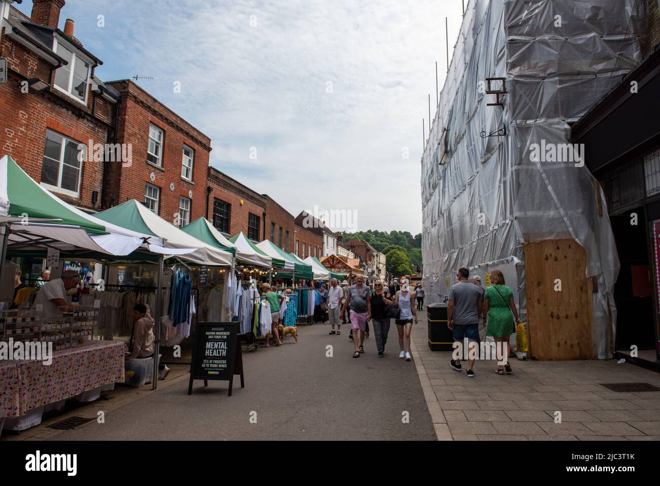 Market at Winchester Stock Photo Alamy