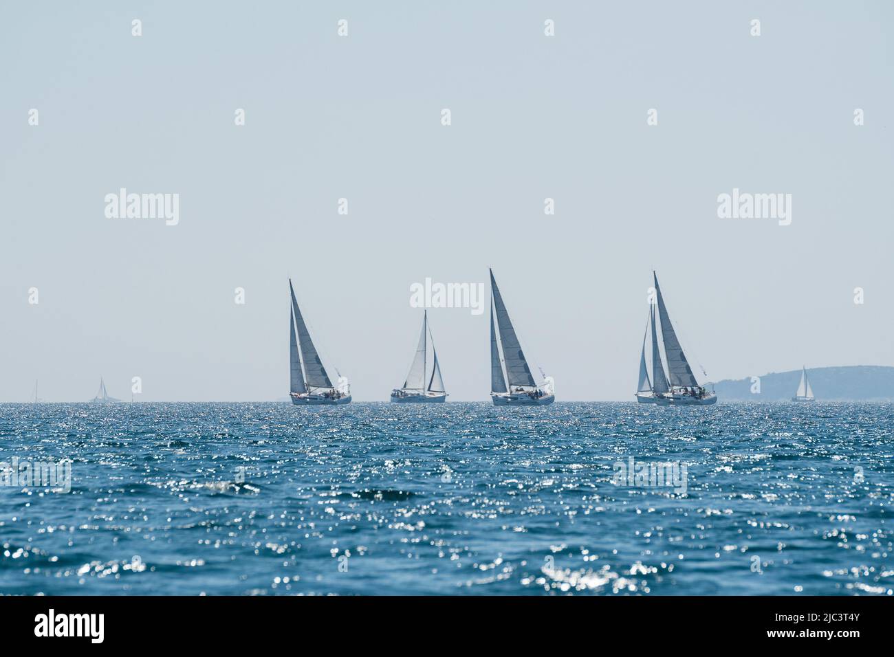 Yachts compete in team sailing event, Croatia Stock Photo