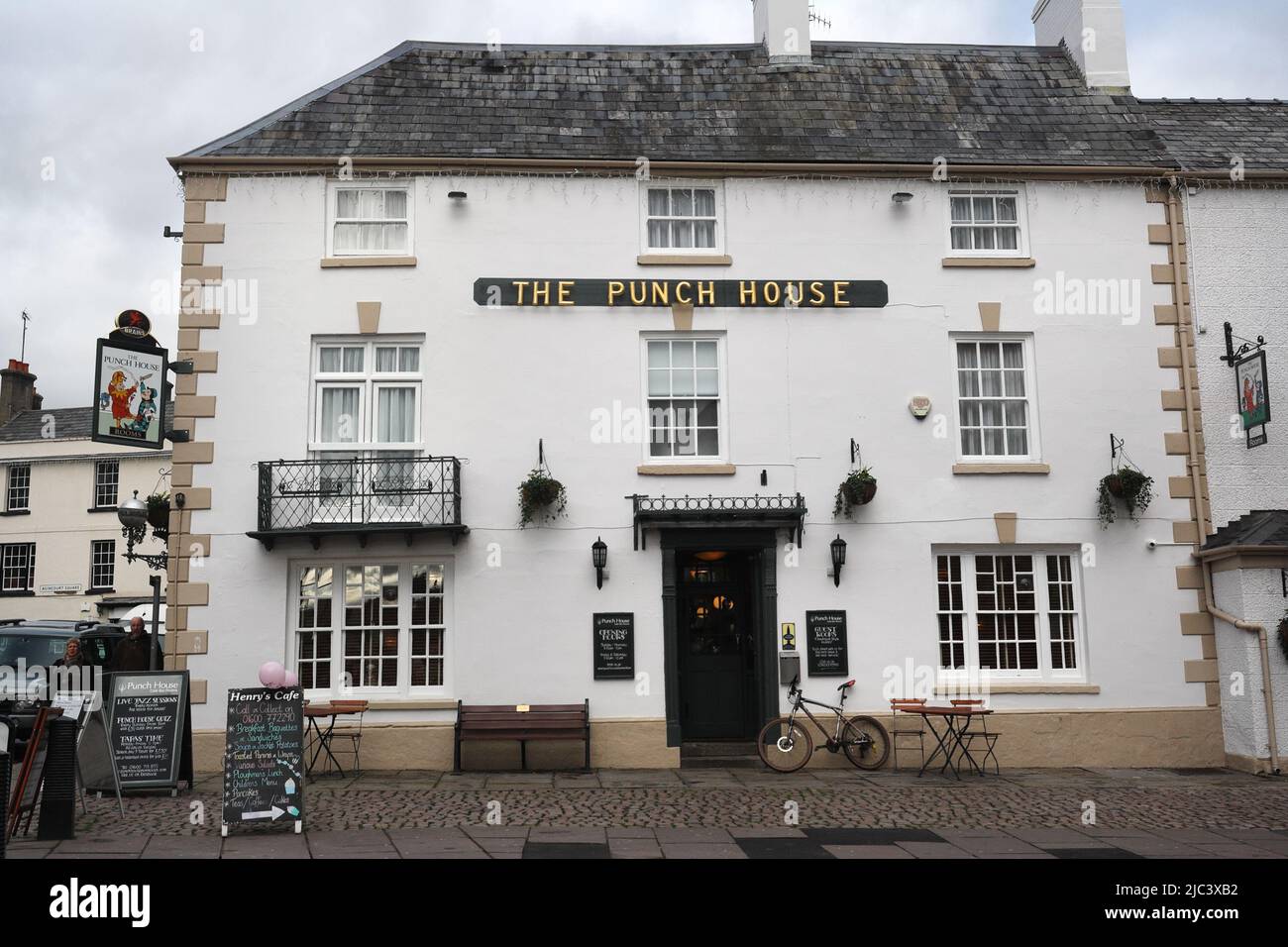 The Punch House Public House in Monmouth Wales, Welsh pub Stock Photo
