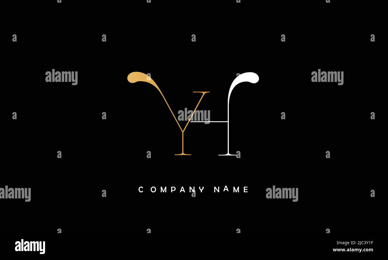 YH, HY Alphabets Letters Logo Monogram Stock Vector