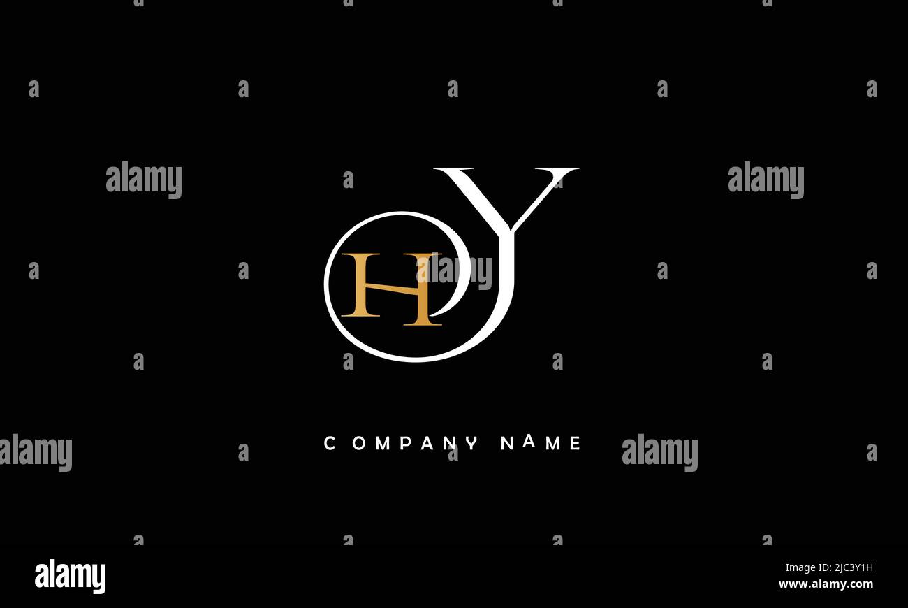 YH, HY Alphabets Letters Logo Monogram Stock Vector