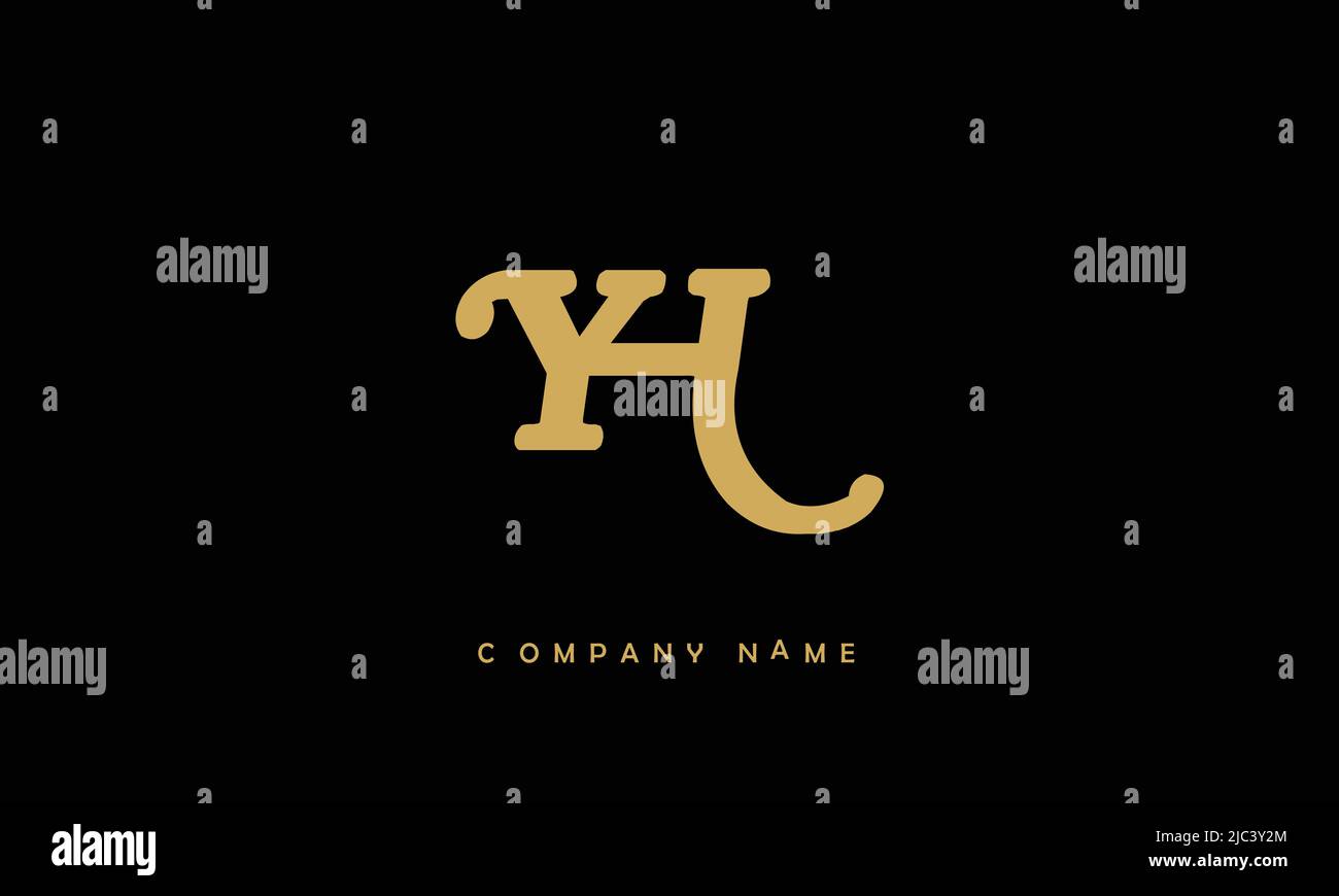 YH, HY Alphabets Letters Logo Monogram Stock Vector