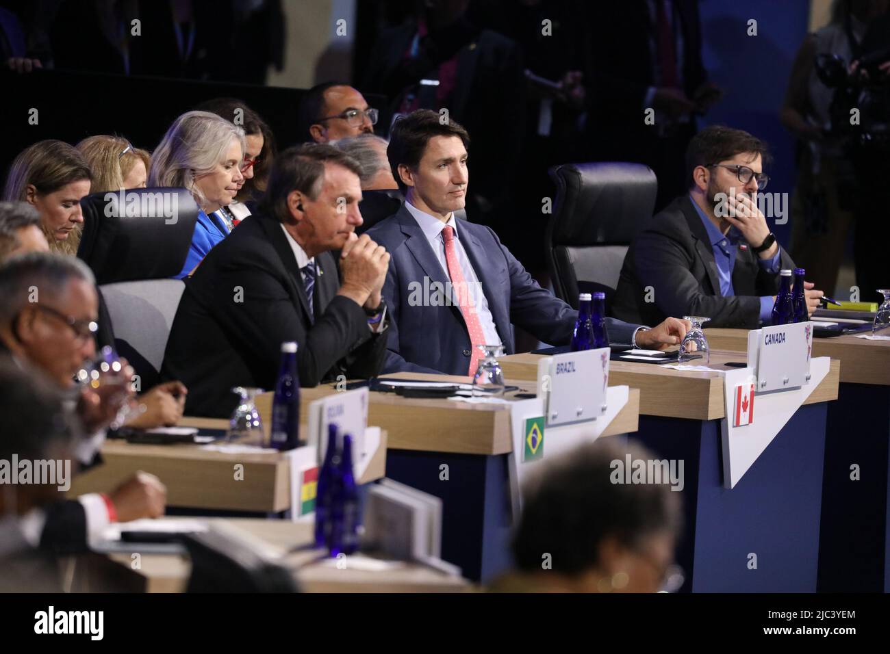 Los Angeles, United States. 09th June, 2022. Canadian Prime Minister Justin Trudeau attends a plenary session at the IX Summit of the Americas in Los Angeles, California, on Thursday, June 9, 2022. Pool photo by David Swanson/UPI Credit: UPI/Alamy Live News Stock Photo