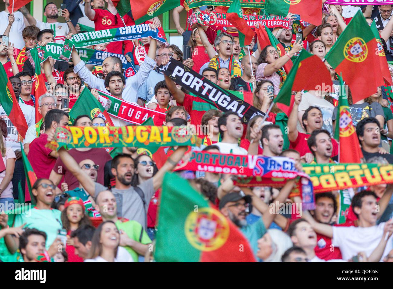 June 09, 2022. Lisbon, Portugal. Portugal supporters during the UEFA Nations League Final Tournament between Portugal and Czechia Credit: Alexandre de Sousa/Alamy Live News Stock Photo