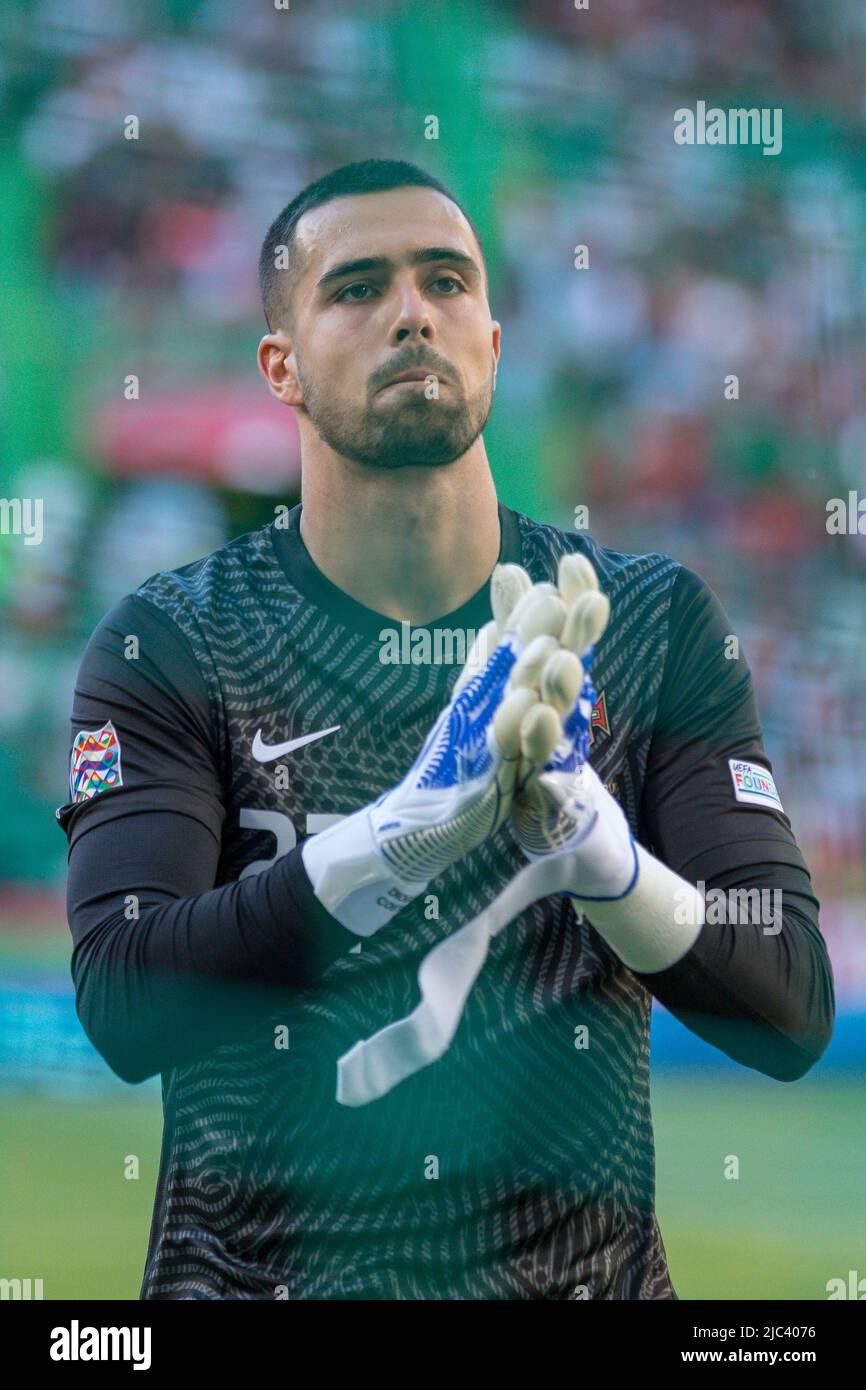 June 09, 2022. Lisbon, Portugal. Portugal's and Porto goalkeeper Diogo Costa (22) in action during the UEFA Nations League Final Tournament between Portugal and Czechia Credit: Alexandre de Sousa/Alamy Live News Stock Photo
