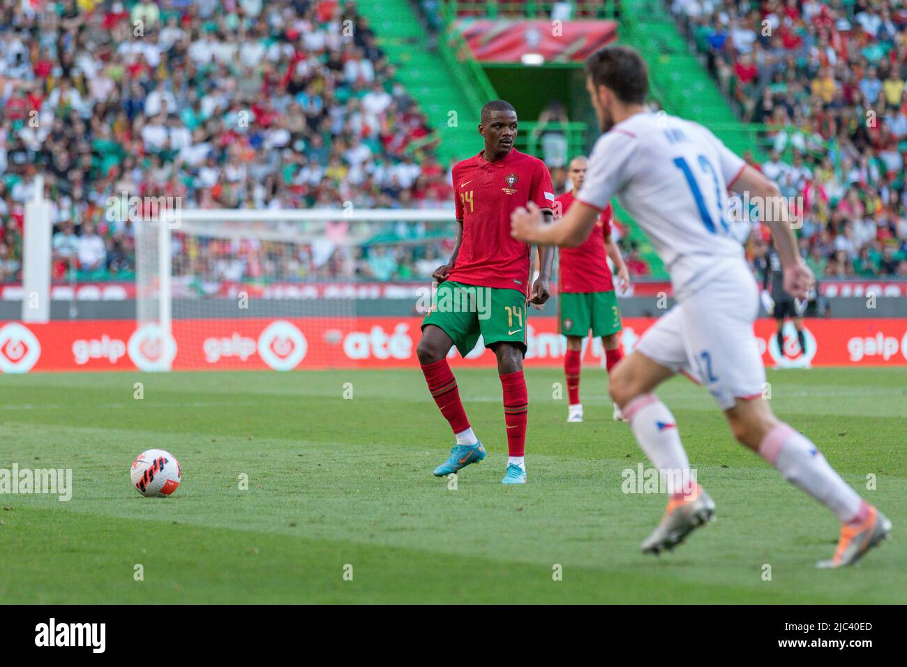 June 09, 2022. Lisbon, Portugal. Portugal's and Real Betis midfielder William Carvalho (14) in action during the UEFA Nations League Final Tournament between Portugal and Czechia Credit: Alexandre de Sousa/Alamy Live News Stock Photo