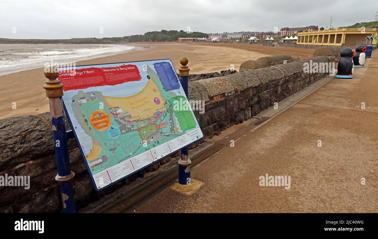 Map of Barry Island, Vale Of Glamorgan, South Wales, UK - Home of Gavin and Stacey BBC TV Sitcom Stock Photo