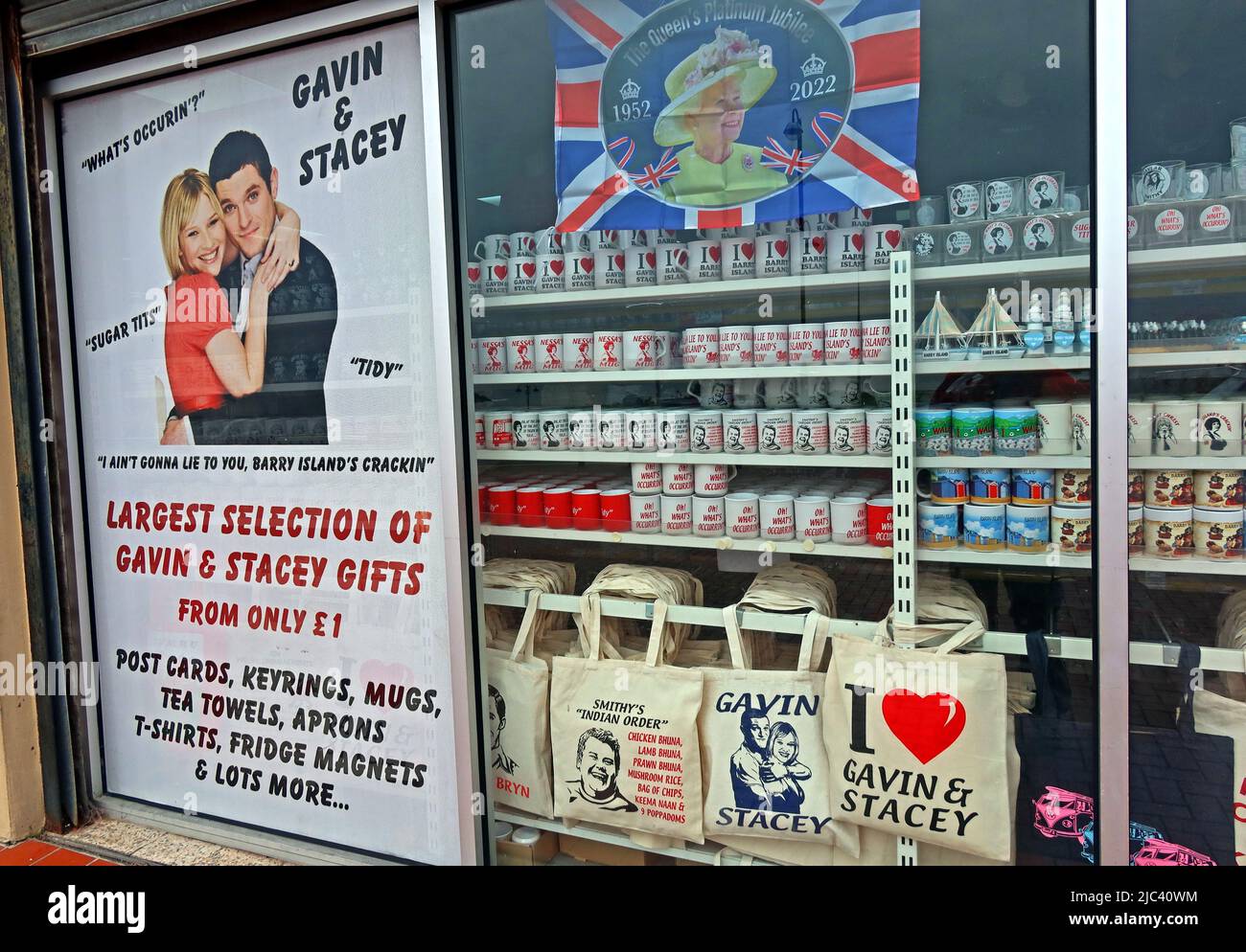 Souvenirs & gifts for sale at Barry Island, Vale Of Glamorgan, South Wales, UK - Home of Gavin and Stacey BBC TV Sitcom Stock Photo