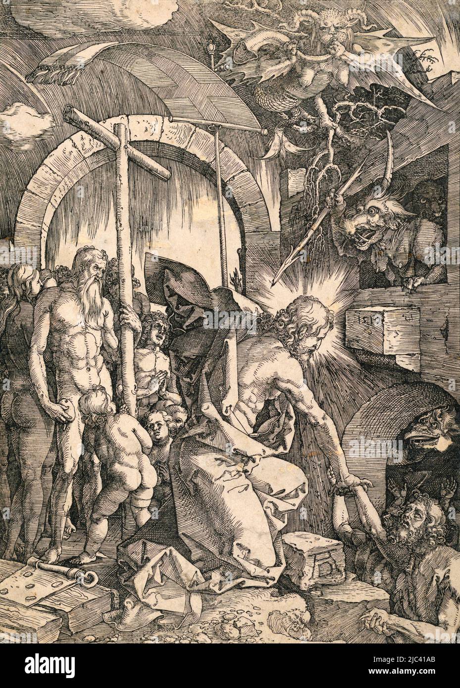 Christ in Limbo (The Harrowing of Hell) by Albrecht Dürer  (1471–1528) Stock Photo