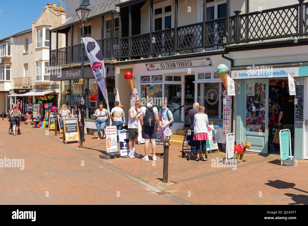 Tourist shops at Sidmouth, Devon England Stock Photo Alamy