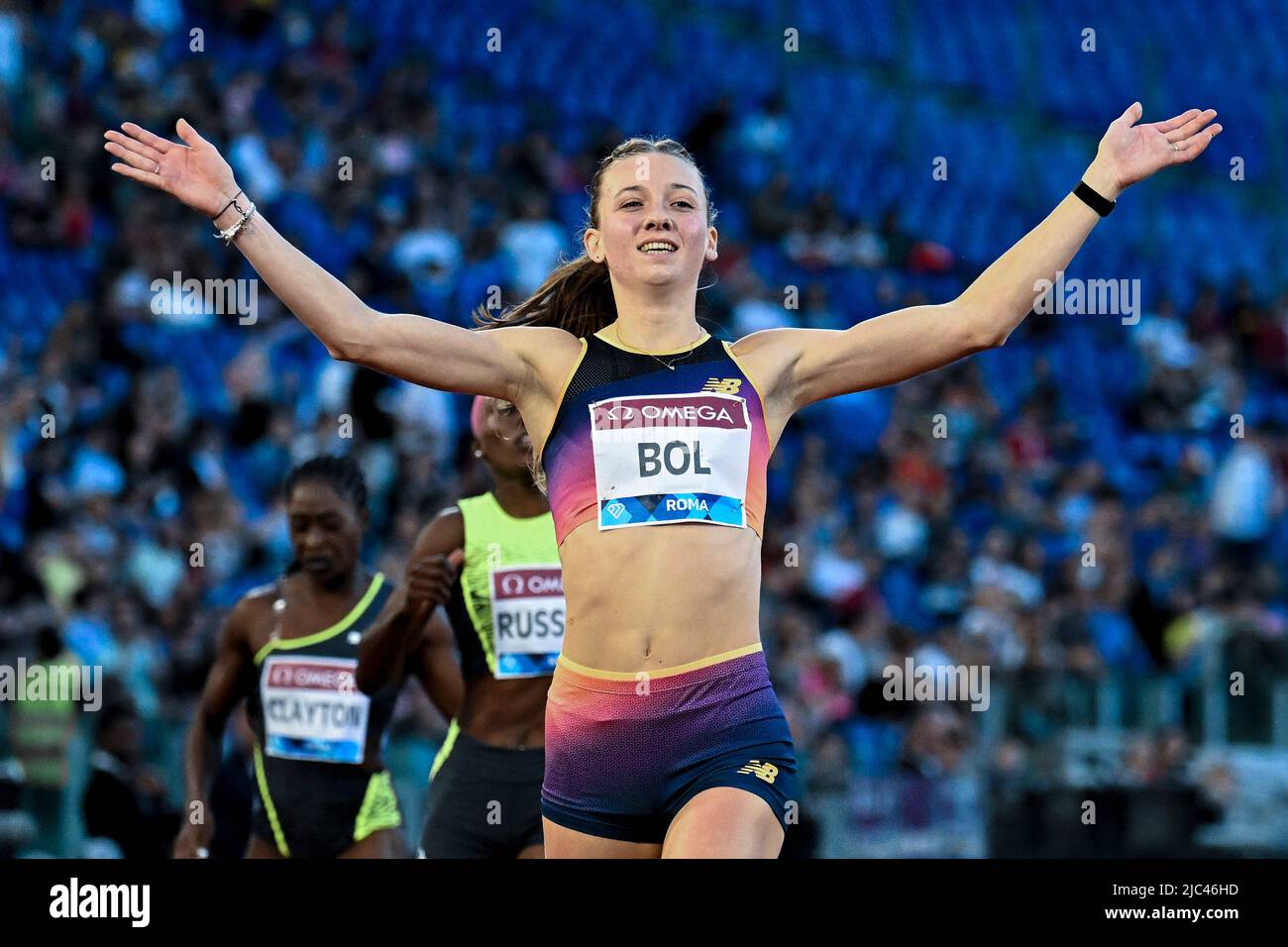 Rome Italy 9th June 2022 Femke Bol Of The Netherlands Celebrates After Winning The Womens 