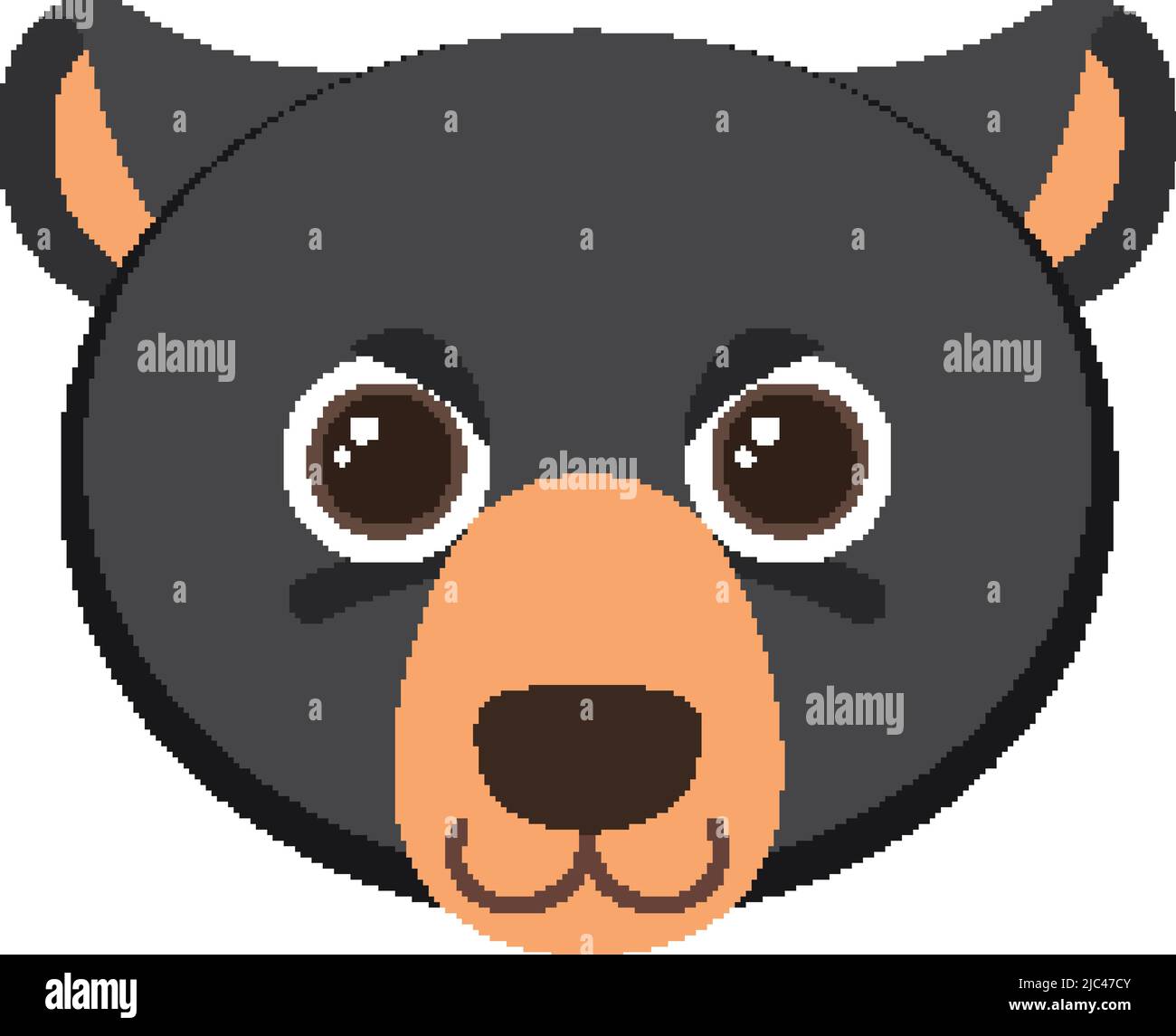 Black bear head in flat style illustration Stock Vector Image & Art - Alamy