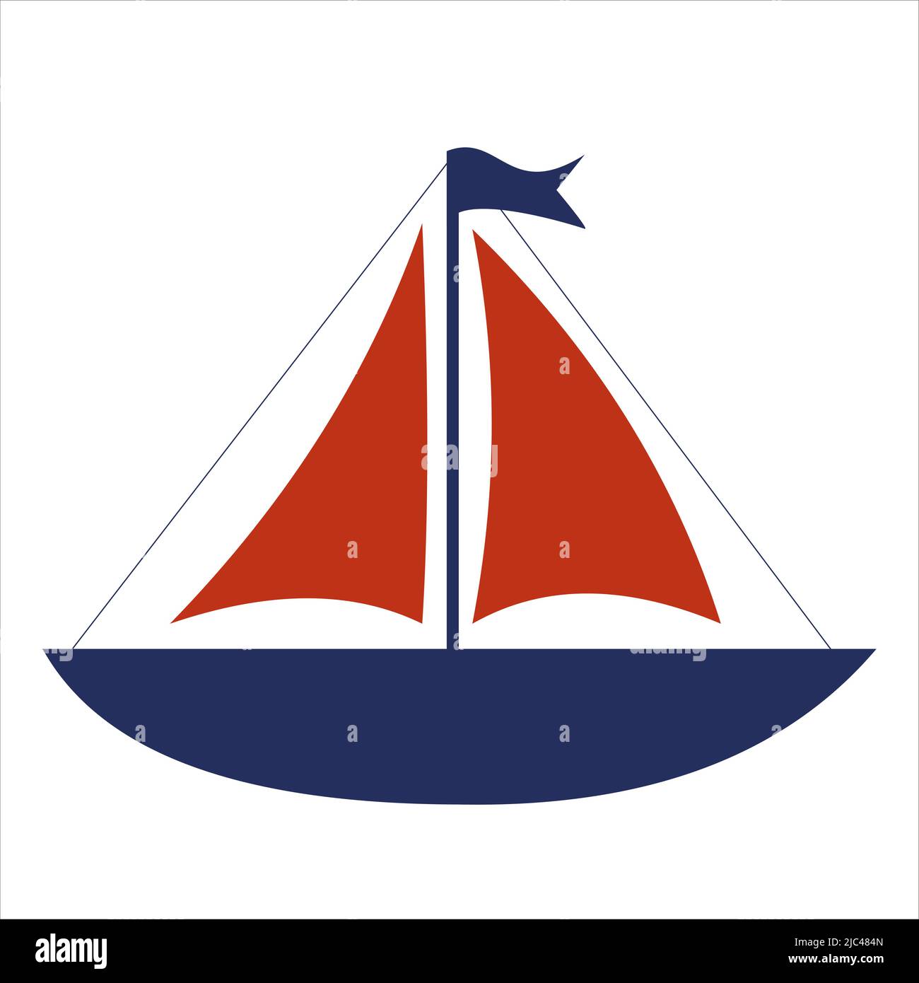 Ship flat illustration on white. Vector illustration Stock Vector Image