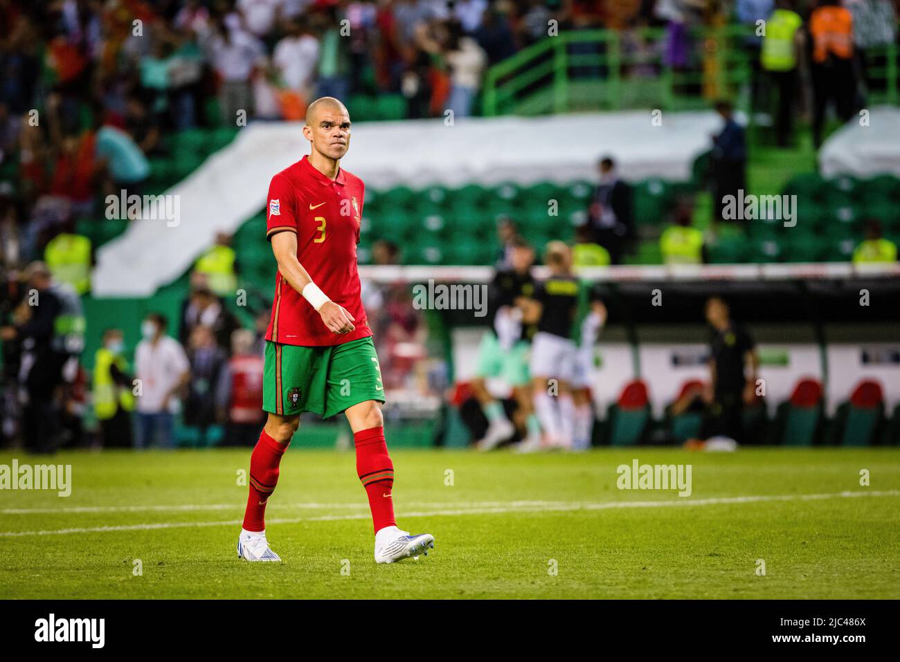 Lisbon, Portugal. 09th June, 2022. Kepler Laveran de Lima Ferreira known as Pepe of Portugal seen in action during the UEFA Nations League, League A group 2 match between Portugal and Czech Republic at the Jose Alvalade stadium. (Final score; Portugal 2:0 Czech Republic) Credit: SOPA Images Limited/Alamy Live News Stock Photo