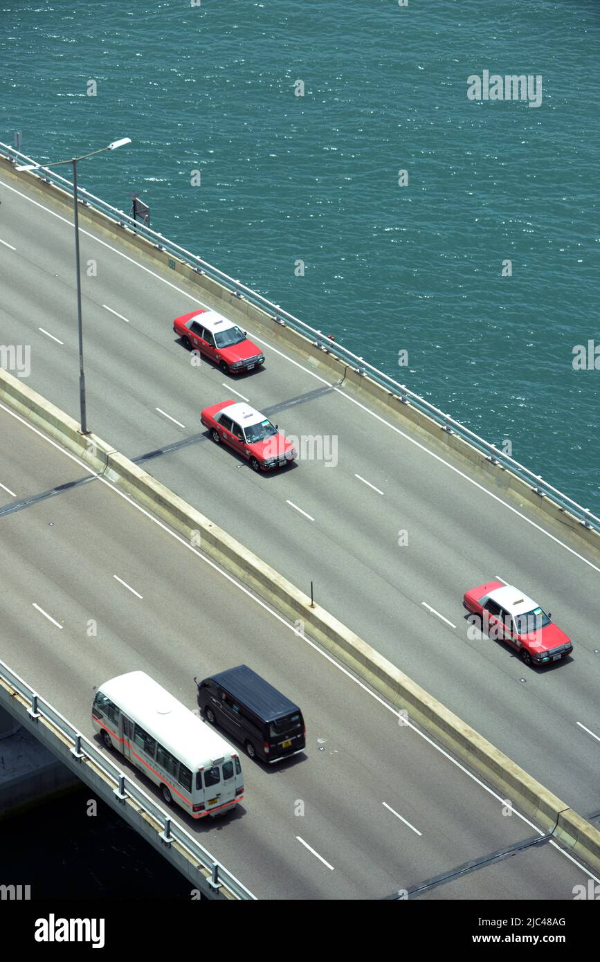 Island Eastern Corridor highway in North Point, Hong Kong. Stock Photo