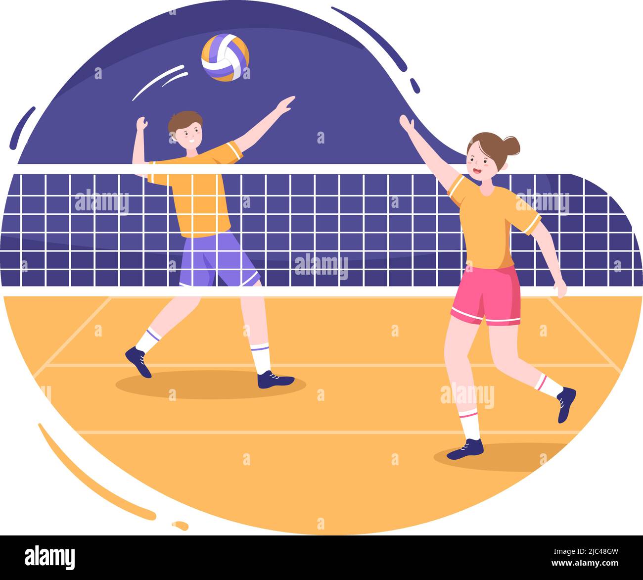 Volleyball Player on the Attack for Sport Competition Series Indoor in Flat  Cartoon Illustration Stock Vector Image & Art - Alamy
