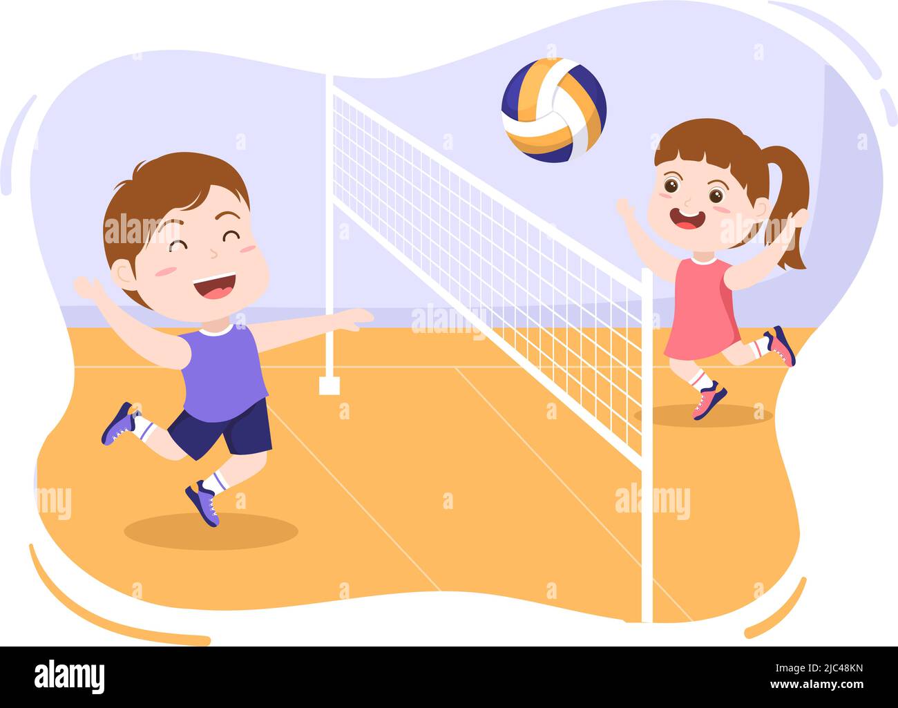 Volleyball Player on the Attack for Sport Competition Series Indoor in Flat  Cute Kids Cartoon Illustration Stock Vector Image & Art - Alamy