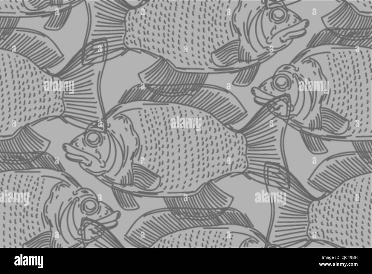 Perch hand drawing pattern seamless. Fish background Stock Vector Image ...