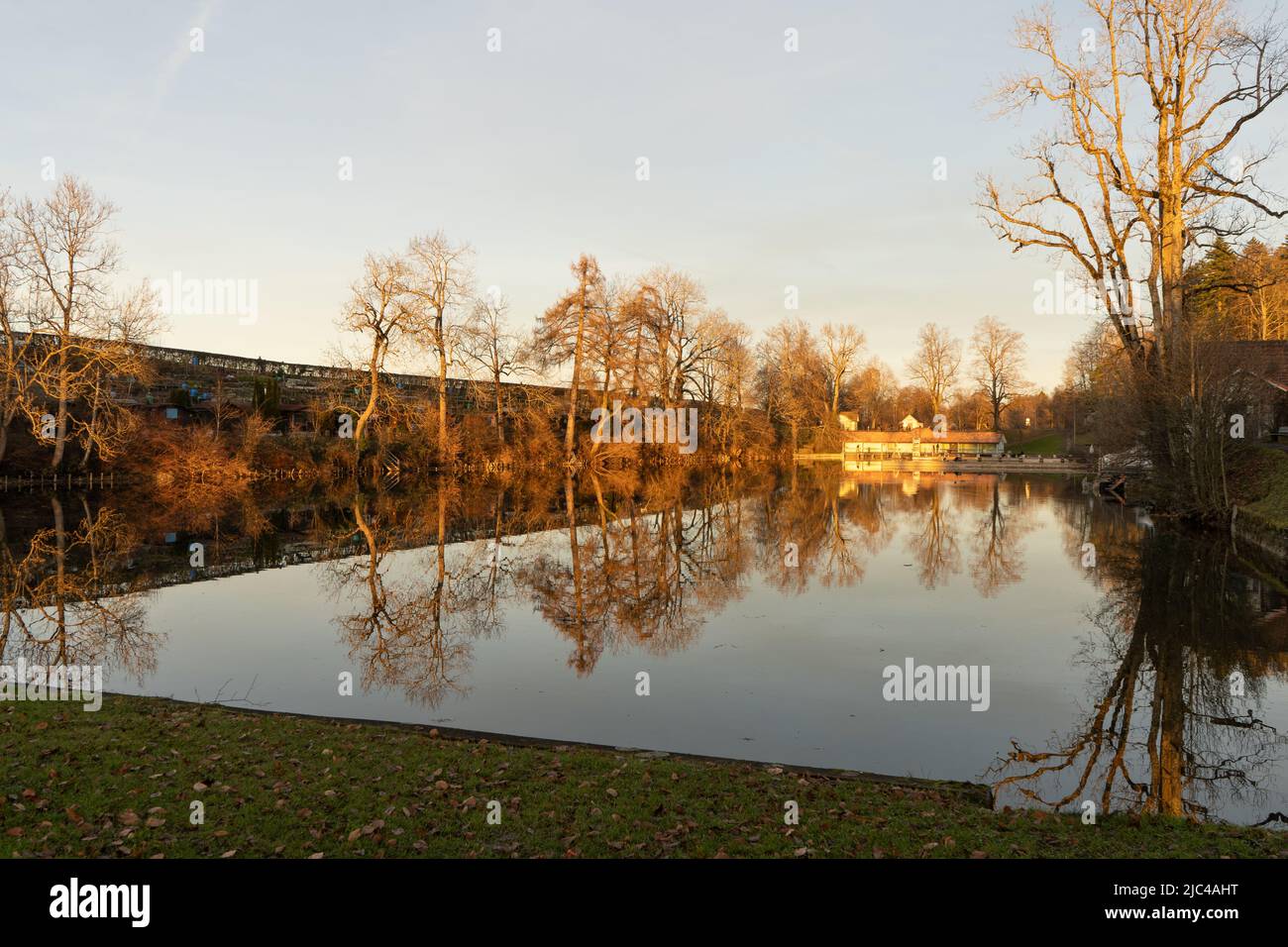 Drei Weihern or three lime trees in St.Gallen, Switzerland Stock Photo