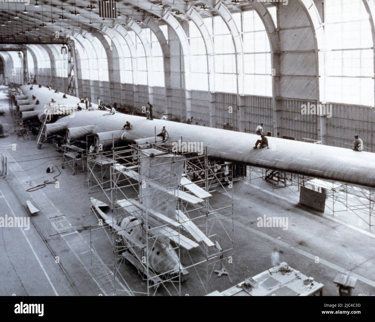 The factory for the construction of Howard Hughes's airplane, the Spruce Goose Stock Photo