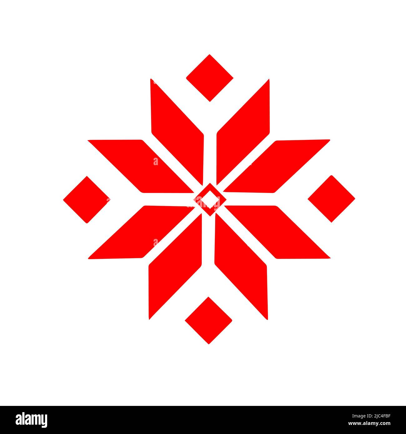 Red stylized folk Slavic patterns. embroidered Ukrainian national pattern. Vector illustration Stock Vector