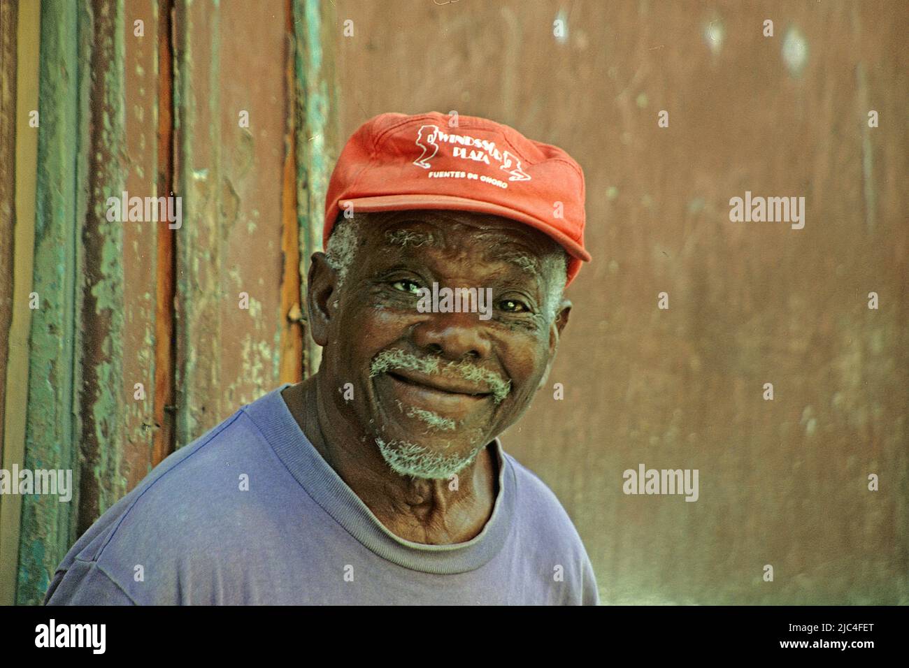 Elderly cuban with baseball cap, portrait, Pinar del Rio, Cuba, Caribbean Stock Photo