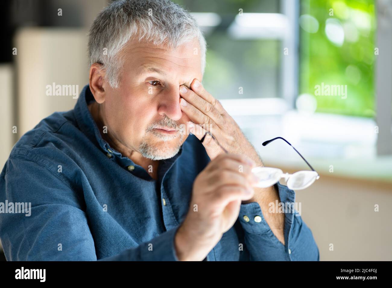 Eye Glaucoma Or Tired Dry Eyesight. Conjunctivitis And Itching Stock Photo