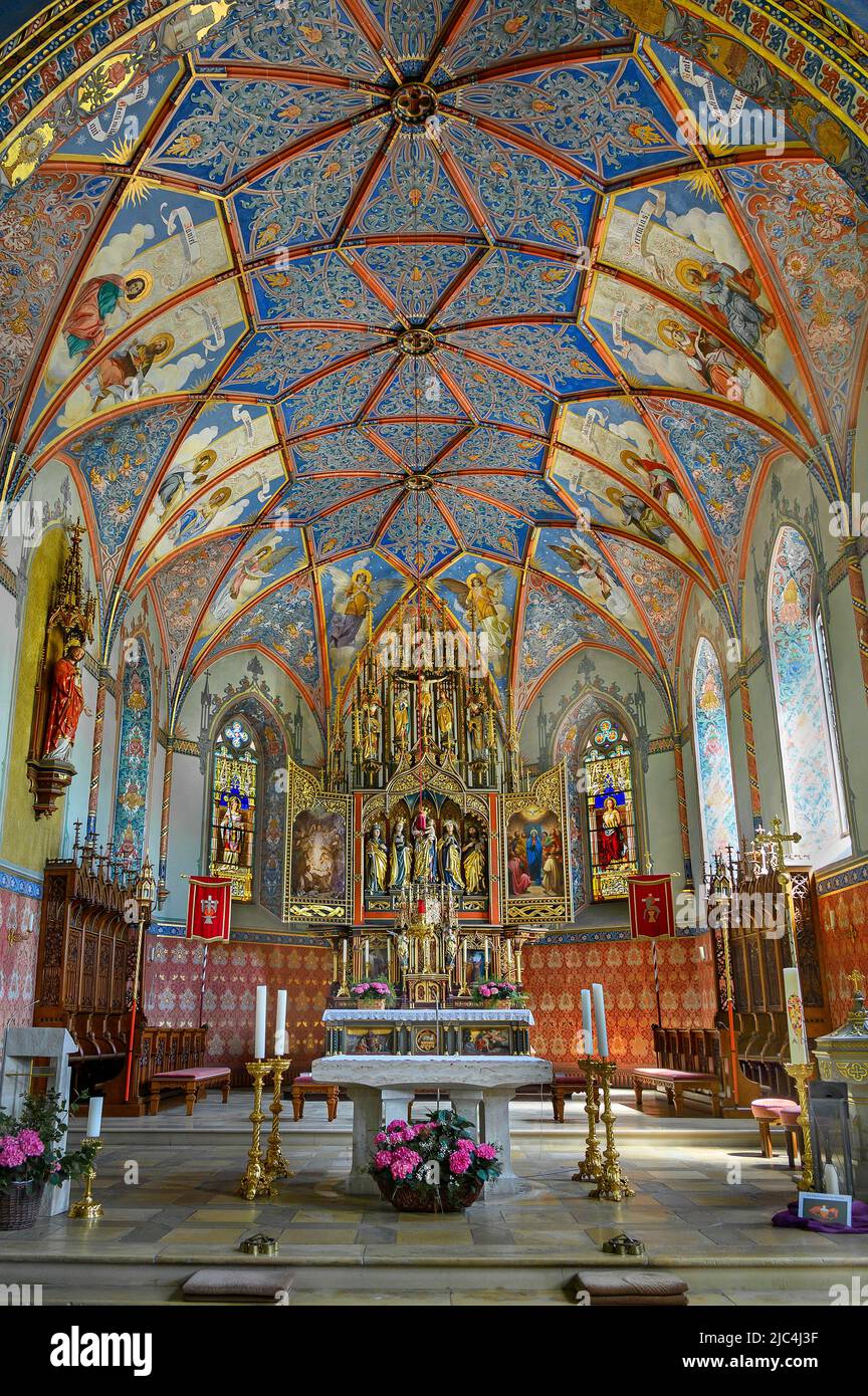 St. Pelagius, neoGothic church, Weitnau, Allgaeu, Bavaria, Germany Stock Photo Alamy