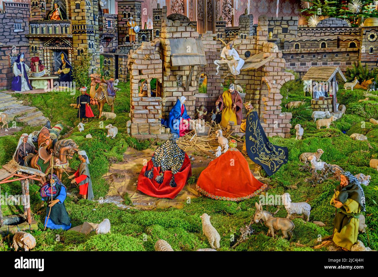 Nativity scene with the three holy kings, St. Pelagius, neoGothic