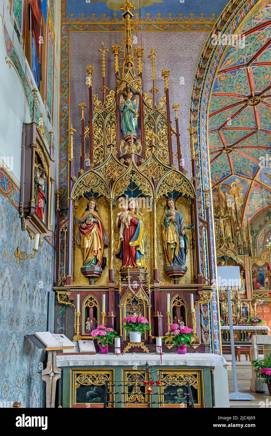 Side altar, St. Pelagius, neoGothic church, Weitnau, Allgaeu, Bavaria, Germany Stock Photo Alamy