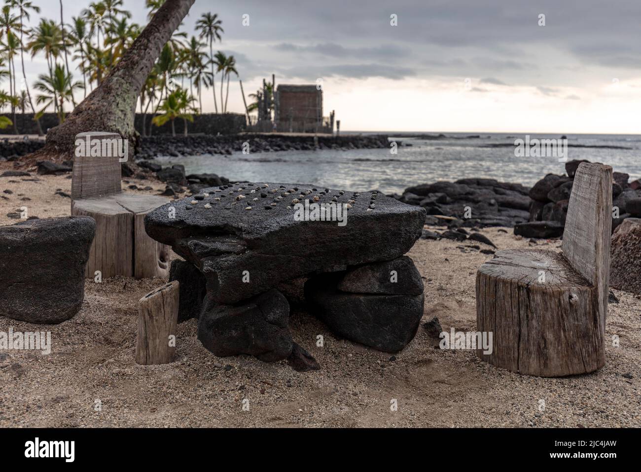 Konane game board, Hawaiian version of Checkers, checkers, game, Puuhonua o Honaunau, National