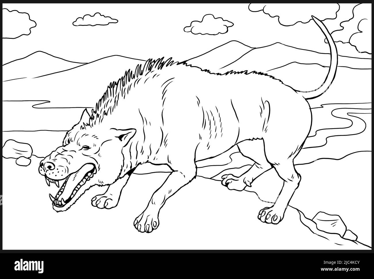 Prehistoric animals - Andrewsarchus. Coloring page with extinct predator Stock Photo - Alamy Prehistoric animals - Andrewsarchus. Coloring page with extinct predator Stock Photo - Alamy