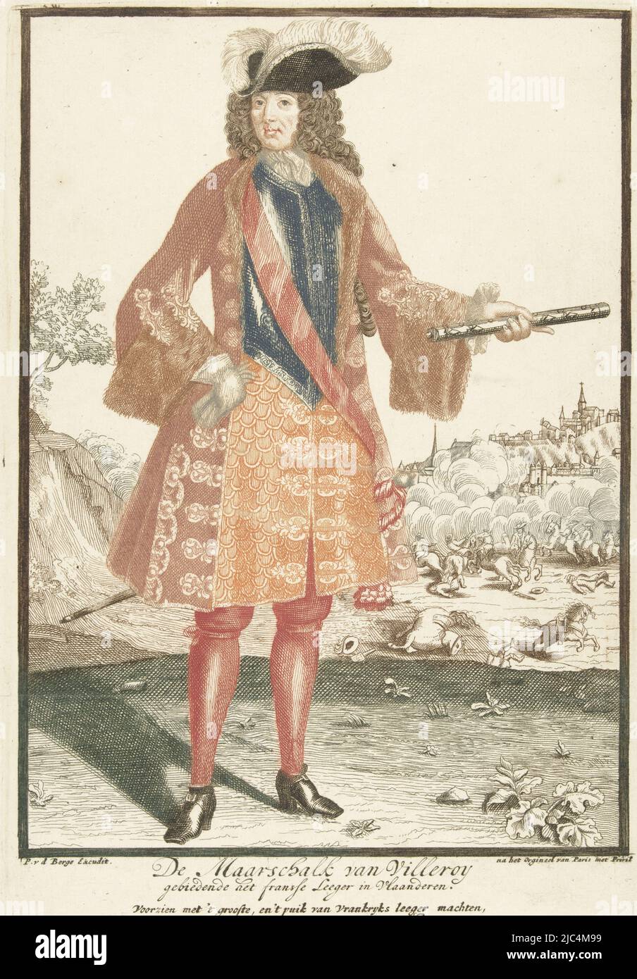 Portrait of Marshal François de Neufville, Duke of Villeroy commanding ...