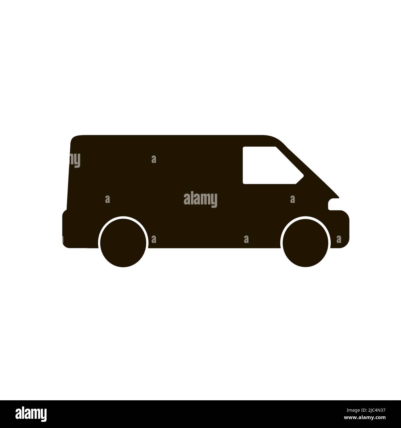 Cargo van isolated silhouette on white background. Vector illustration ...