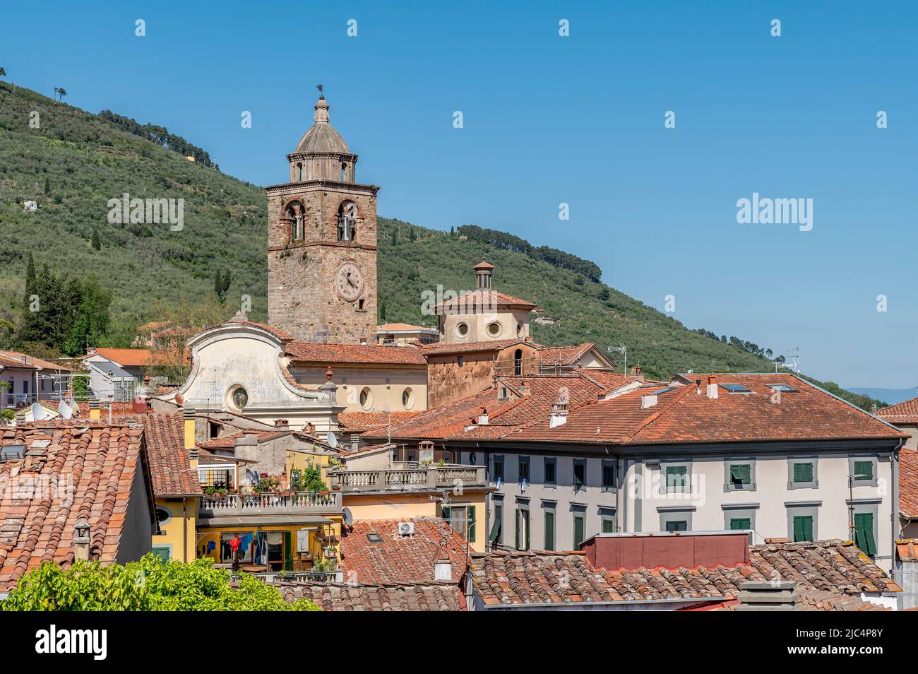 Aerial view of the historic center of Buti, Pisa, Italy Stock Photo