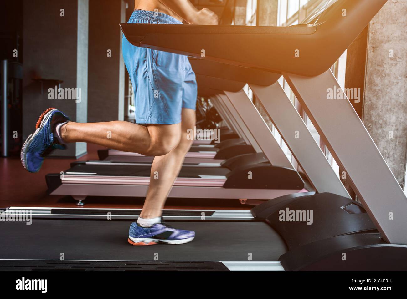 Legs running on the treadmill close up Stock Photo Alamy
