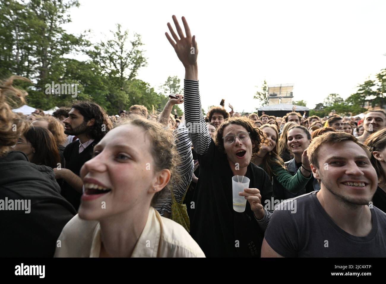 Prague, Czech Republic. 9th June, 2022. Fans enjoy the concert by
