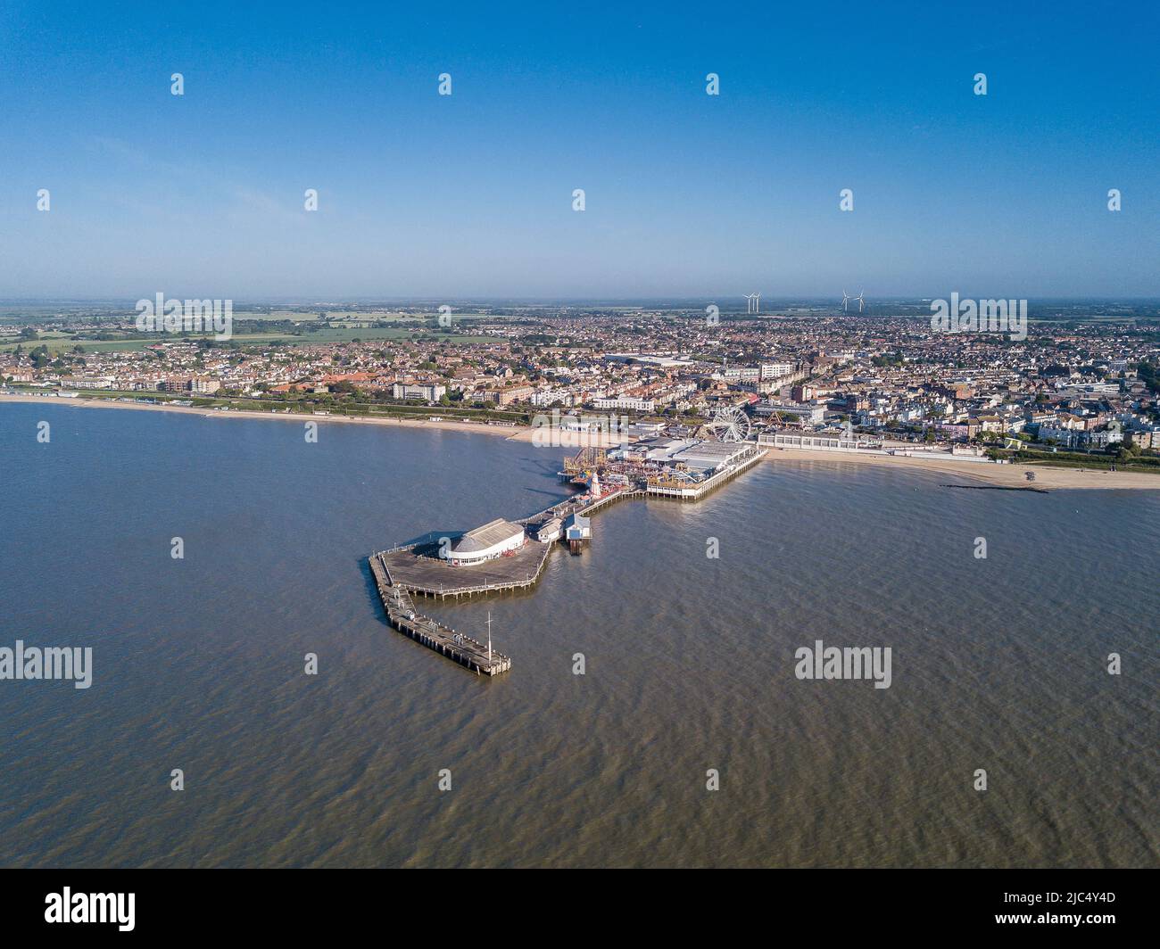 Clacton-on-Sea drone pics of the pier Stock Photo