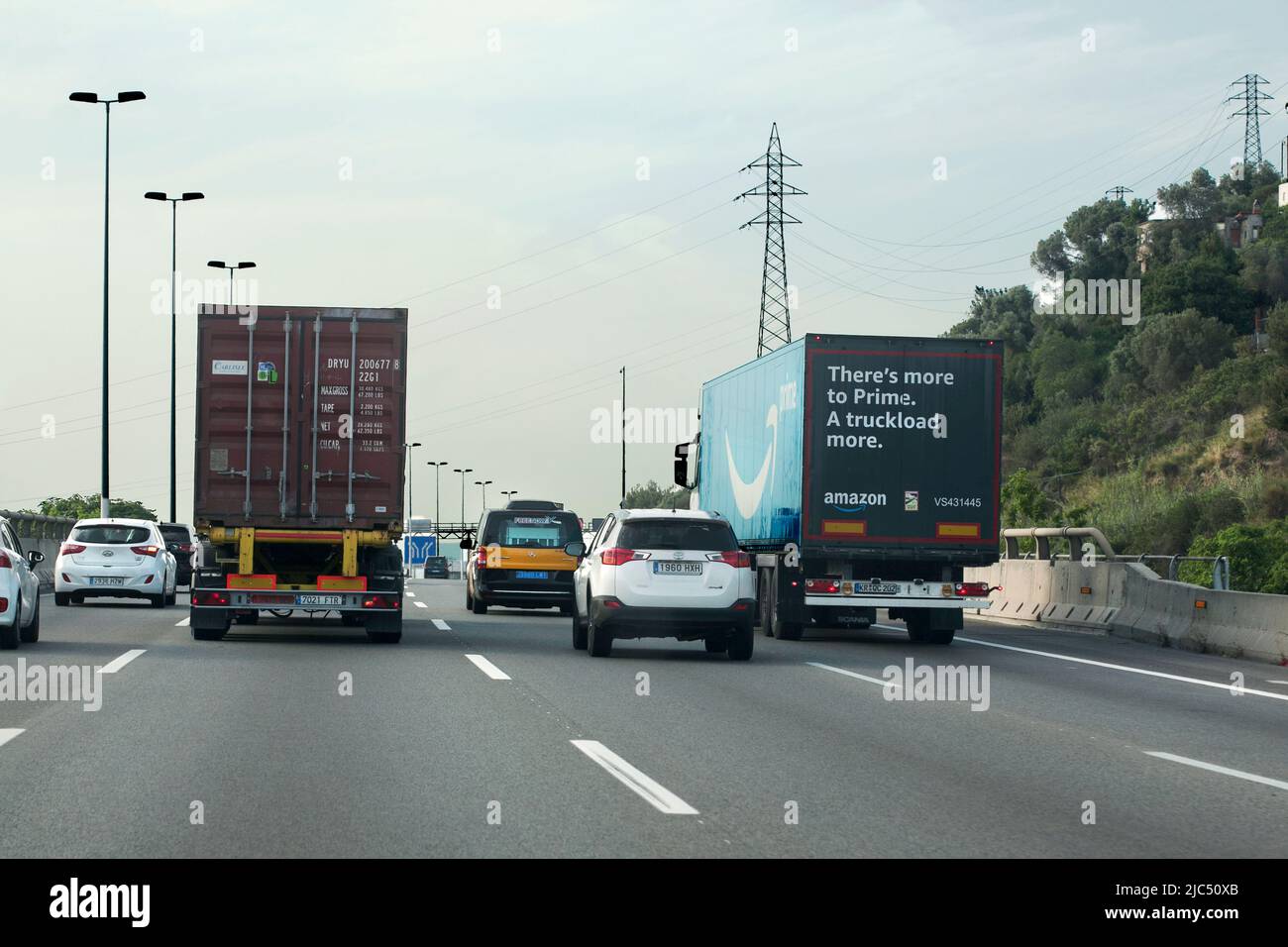 Amazon prime lorry, Barcelona, Spain. Stock Photo