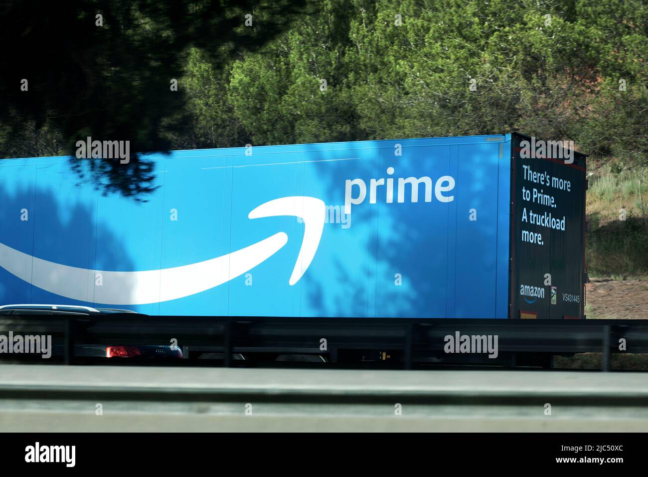 Amazon prime lorry, Barcelona, Spain. Stock Photo