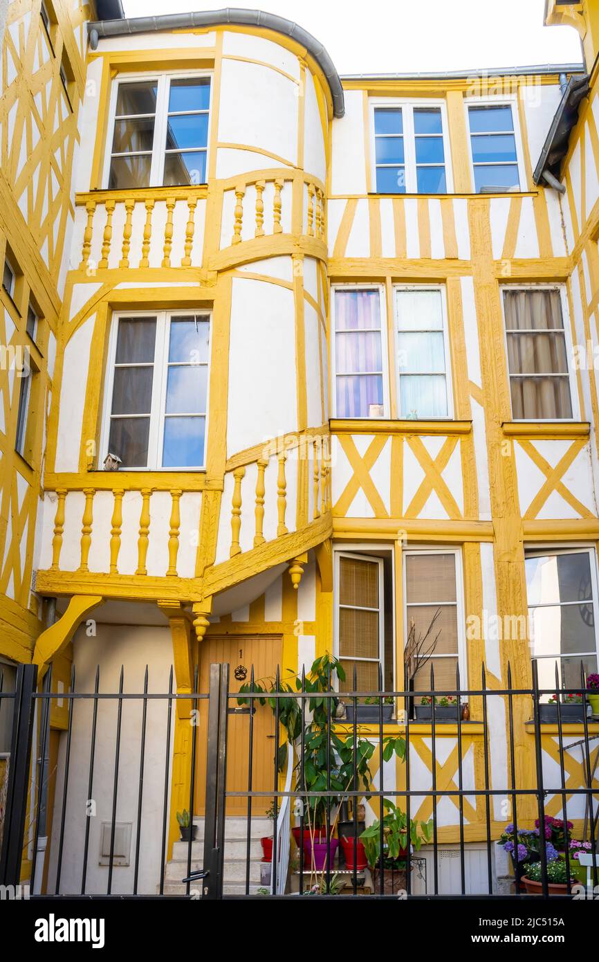 Traditional house, Orleans old town, Centre-Val de Loire region; France Stock Photo
