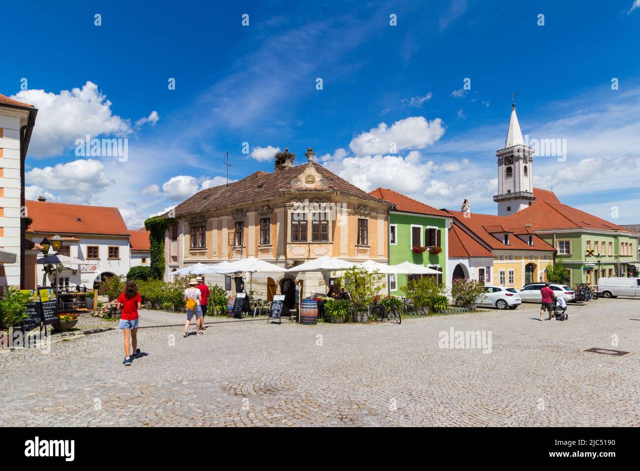 Rathausplatz (Main Square), Rust am See, Burgenland, Austria Stock Photo